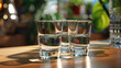 Traditional greek vodka - ouzo in shot glasses