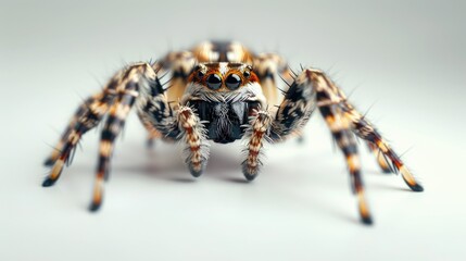 Canvas Print - A detailed close up of a spider on a white background. Perfect for scientific or educational purposes