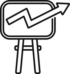 Poster - Graph speech board icon outline vector. Social strategy. Public conference