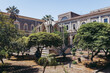 One of courtyard of University of Catania - Department of Human Sciences, former Benedictine monastery in Catania city on the island of Sicily, Italy