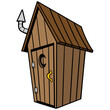 Outhouse - A quaint rustic backyard Outhouse.  