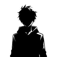 Wall Mural - young man anime style character vector illustration design. Manga Anime Boy Black Hair Faces Cartoon