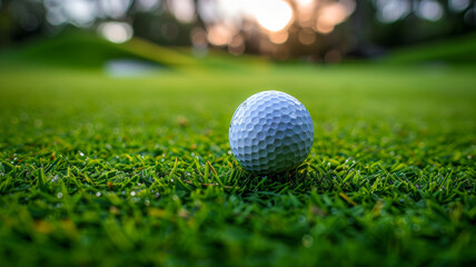 Wall Mural - Golf ball on the green.