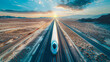 Hyperloop Train Through the Desert