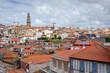 Aerial view in Porto city, Portugal. VIew with Clerigos Tower