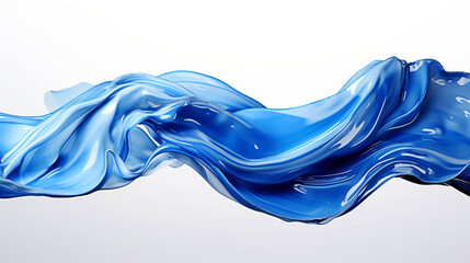 Sticker - Liquid azure elegance drape. Artistic blue fluid cover. Dynamic blue liquid artwork.