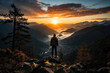 © ADDICTIVE STOCK CORE - Sunrise contemplation over misty mountain valley. Generative AI image