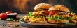 Southern Country Fried Chicken Sandwich with Mayo and Jalapenos. with copy space image. Place for adding text or design
