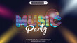 Music party club futuristic style 3d editable vector text effect