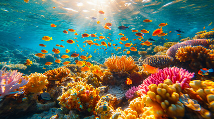 Wall Mural - Underwater Life in the Coral Reef