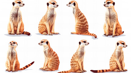 Wall Mural - funny comic meerkat stickers collection