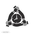 moment to unite the team icon, time to join an alliance, collaboration together company, flat symbol on white background - vector illustration