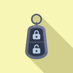 Sticker - Alert smart key icon flat vector. Control vehicle. Auto smart entrance