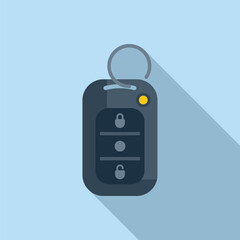 Poster - Alarm auto system icon flat vector. Smart key. Security control access