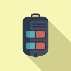 Poster - Alert smart key icon flat vector. Control vehicle access. Modern security