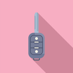 Poster - Digital smart key icon flat vector. Activate access. Transport control