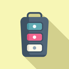 Poster - Electronic smart alarm icon flat vector. Vehicle security. Access start