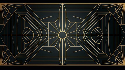 Sticker - luxury geometric art deco pattern background