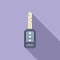 Poster - Alert smart key icon flat vector. Access start. Code caution service