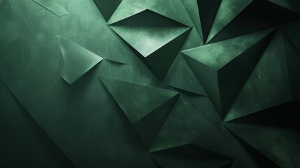 Wall Mural - Modern geometric abstract green dark background