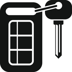 Poster - Car remote control key icon simple vector. Smart security. Safe chip