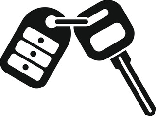 Poster - Alert key control icon simple vector. Modern vehicle. System start device