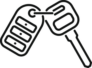 Poster - alarm auto system icon outline vector. smart key. security control access
