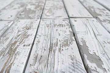 Poster - Close up of wooden floor with peeling paint. Suitable for renovation or interior design concepts