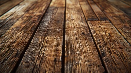 Poster - Close up of wooden floor with blurry background. Suitable for interior design concepts