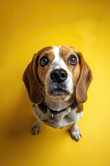 Wall Mural - A cute dog looking up at the camera. Perfect for pet-related projects