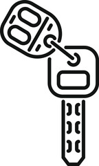 Poster - Smart key access icon outline vector. Vehicle security. Modern system safe