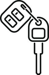 Poster - Smart key remote control icon outline vector. Object electronic device. Access start