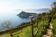 The hiking trail to Punta Manara. Sestri Levante. Liguria. Italy