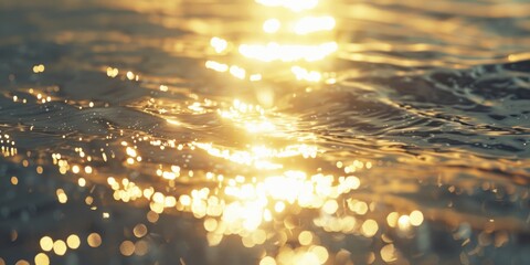 Poster - Sun shining on water surface, ideal for nature themes