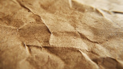 Poster - Detailed close-up of a piece of brown paper. Perfect for backgrounds or textures
