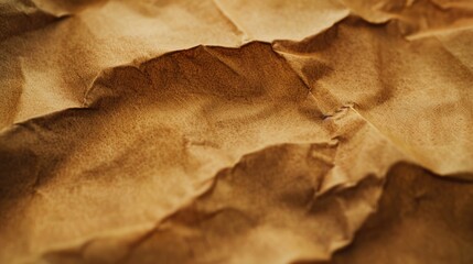 Poster - Detailed close up of a piece of brown paper, suitable for backgrounds and textures