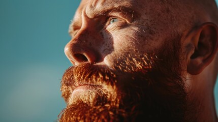 Aufkleber - Close up shot of a man with a beard. Suitable for various projects
