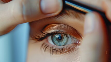 Poster - Close up of a person using a pair of scissors, perfect for various projects