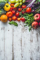 Poster - Fresh produce displayed on a table, suitable for healthy eating concept