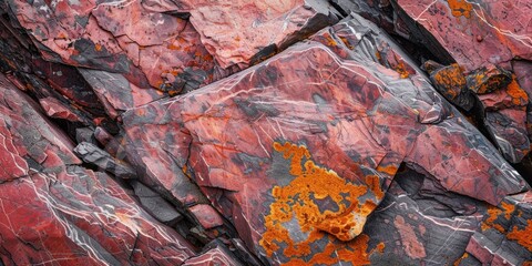 Aufkleber - Close up of a rock with orange paint. Suitable for backgrounds or textures