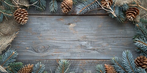 Aufkleber - A festive wreath made of pine cones and branches, perfect for holiday decorations