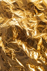 Poster - Close up of a shiny gold foil sheet, perfect for luxury and elegance concepts