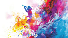 A Vibrant Blend Of Colors Illustrates A Dynamic Dancer Mid-performance, Captured In An Abstract, Painterly Style