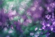 abstract purple and green bokeh light background defocused lavender sage color illustration