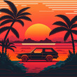 80s Dream Ride: Palm-Lined Sunset Drive