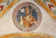 San Gregorio Papa e dottore della Chiesa; affresco nel presbiterio della ex chiesa di San Giovanni nel parco archeologico di Castelseprio (Varese)