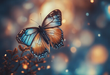 Wall Mural - Wings of a butterfly Ulysses Wings of a butterfly texture background Butterfly wings ornament Background of butterfly