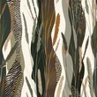 Abstract Safari-Inspired Botanical Pattern with Animal Prints