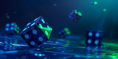 Wall Mural - casino background with dice 