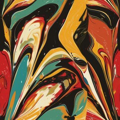 Wall Mural - Vibrant Abstract Swirls of Color - Artistic Background Pattern